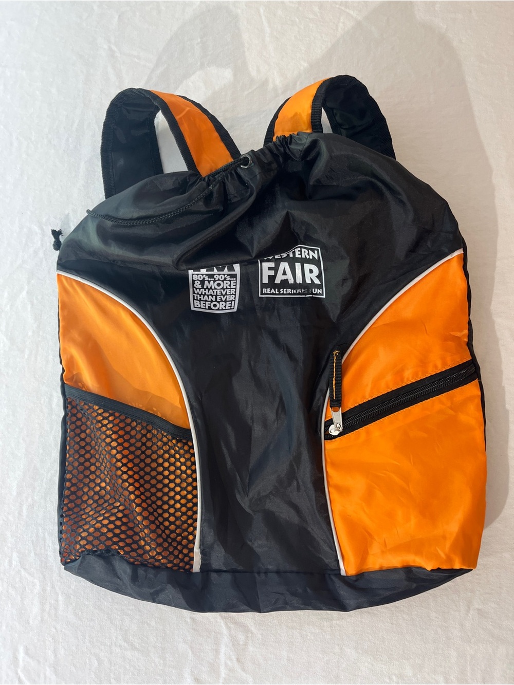 Western Fair Black & Orange Drawstring Backpack